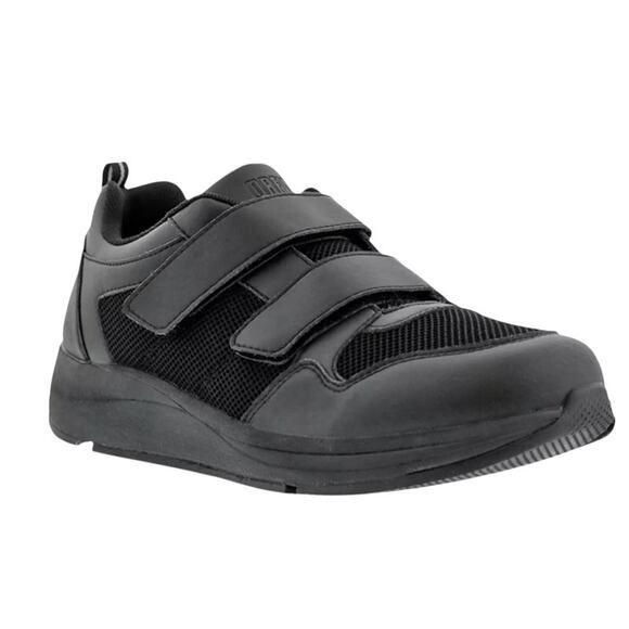 Drew Mens Contest Sneakers US 9.5 WIDE Black Fabric Hook and Loop SR NWOB